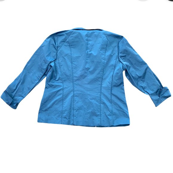 Lafayette 148 New York Designer Zip Up Jacket Teal Large - Picture 4 of 5